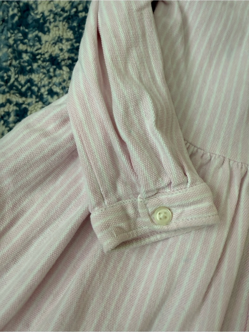 Ralph Lauren Light Pink Striped Button-Front Cotton Dress - Picture 2 of 2